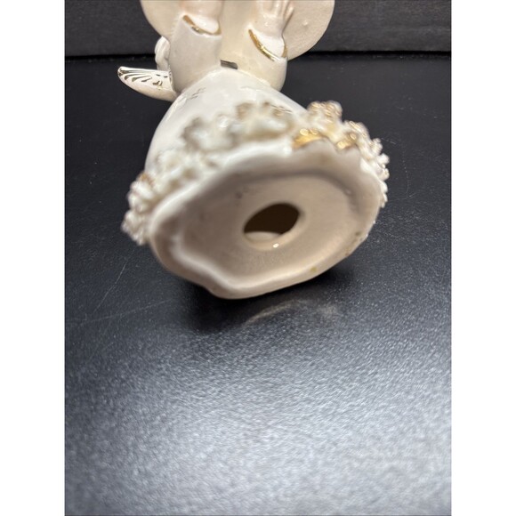 Vintage Napco Porcelain ANGEL Holding Happy Birthday Cake Japan - Picture 6 of 7